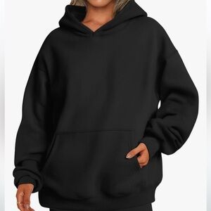 black oversized weighted hoodie